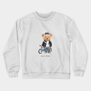 Cute bear design "Let's Ride" Crewneck Sweatshirt